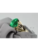 Smeraldai 14k geltono aukso Žiedas Vintažiniai amatai vrc029y